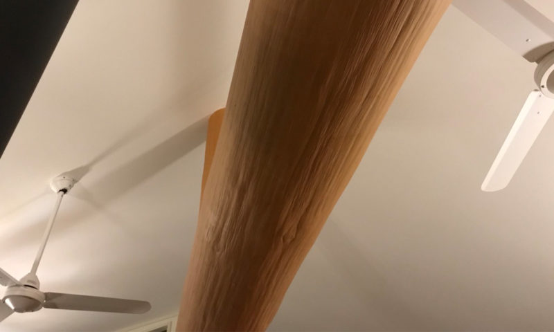 薪ストーブとシーリングファン