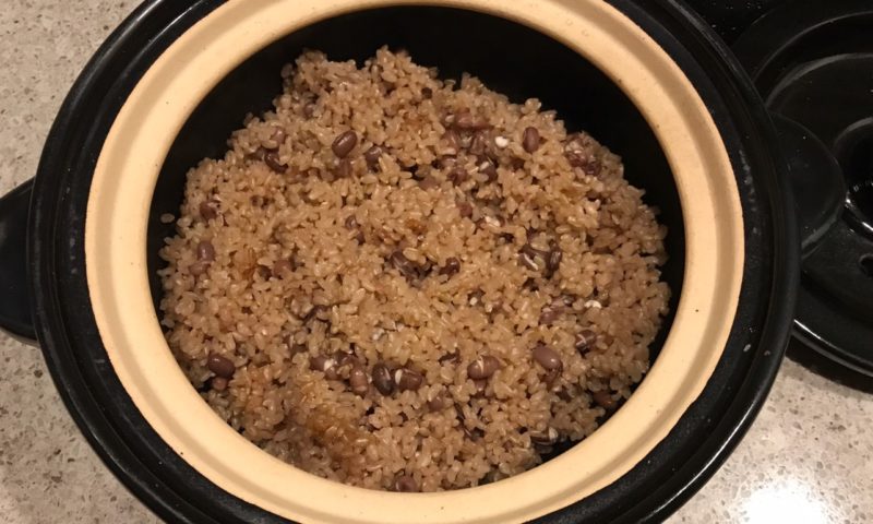 薪ストーブで玄米を炊いてみた