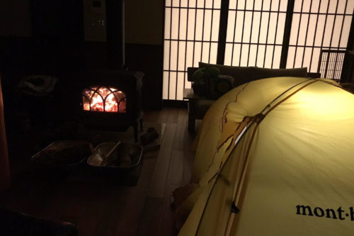 薪ストーブ+テント